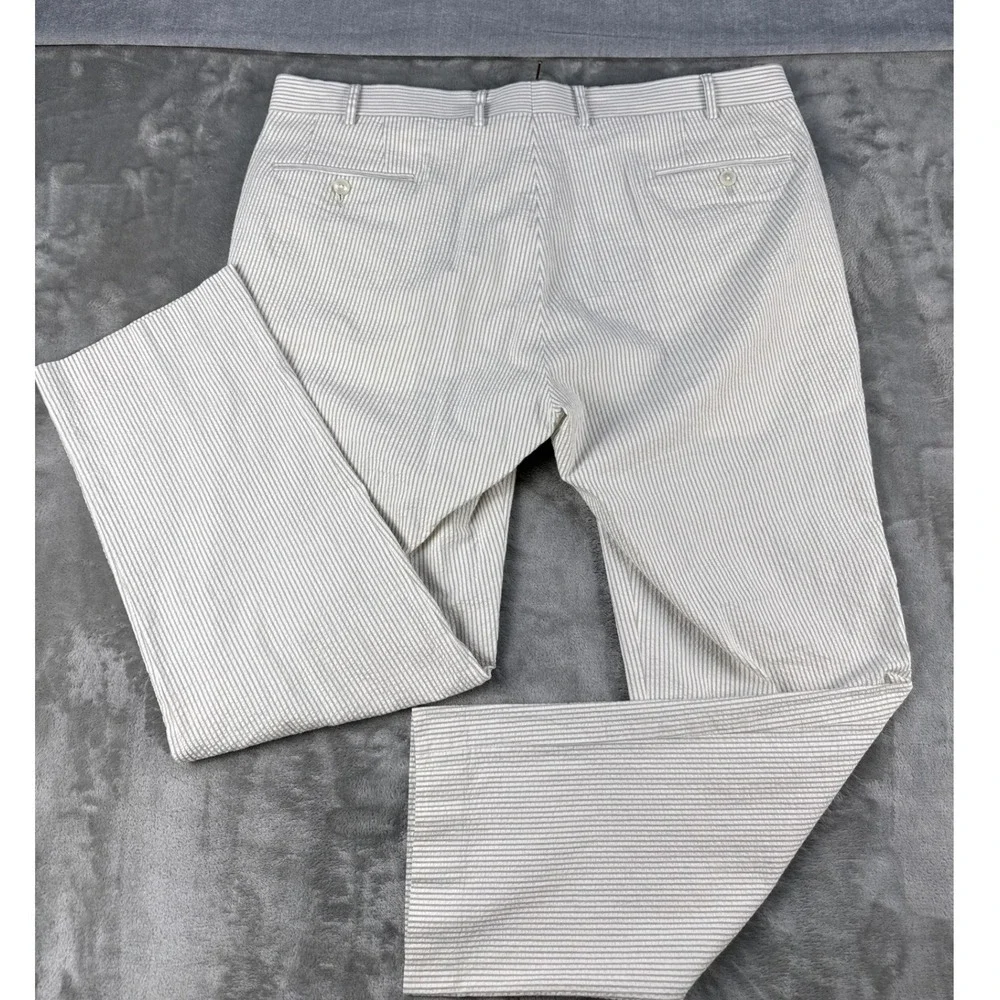 Lauren Ralph Lauren Mens 38x30 Seersucker Striped Trousers Straight Leg